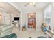 View of a living room and separate office area with built-in desk at 8538 Hopkins Circle # E, Surfside Beach, SC 29575