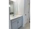Bathroom featuring a sleek vanity with a light gray cabinet and stylish countertop at 8639 Farrier Dr., Myrtle Beach, SC 29588
