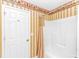 Bathroom with shower and decorated with unique wallpaper at 914 Hillside Dr. S # O, North Myrtle Beach, SC 29582