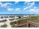 Convenient beach access path with wooden stairs leading down to the beautiful sandy shoreline at 1903 S Ocean Blvd. # 606, North Myrtle Beach, SC 29582