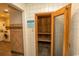 Relaxing sauna room with wooden interior, adjacent to laundry facilities, enhancing the amenity offerings at 2001 S Ocean Blvd. # 418, Myrtle Beach, SC 29577