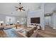 Bright living room with contemporary decor, wood floors, and large windows for natural light at 229 Duchess Ct., Myrtle Beach, SC 29588