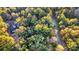 Aerial view of a neighborhood nestled between lush, mature trees and a winding road at 237 Madison Dr., Georgetown, SC 29440