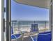 Balcony with seating offers stunning views of the beach and ocean at 2801 S Ocean Blvd. # 733, North Myrtle Beach, SC 29582