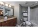 Full bathroom with a granite vanity, shower and tub combination, and neutral walls at 5200 N Ocean Blvd. # 155, Myrtle Beach, SC 29577