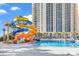 Exterior shot of the community waterpark, pool, and tower at 601 Gloucester Terrace Circle # 3-A, Myrtle Beach, SC 29572