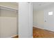 Hall view of closet with sliding door and wood floors at 693 Mallard Lake Dr., Myrtle Beach, SC 29577