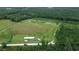 Expansive aerial view of property with mature trees, houses, and a trailer, offering a glimpse of the landscape at 721 Old Buck Creek Rd., Longs, SC 29568