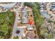 An aerial view of a home with mature trees and landscaping at 817 Riverwood Ct., Little River, SC 29566