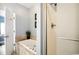 Bright bathroom offering a separate shower and luxurious soaking tub at 817 S Ocean Blvd. # 105, North Myrtle Beach, SC 29582