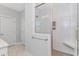 Modern bathroom featuring a glass-enclosed shower with stylish tile work and a built-in bench at 89 Enclave Pl., Pawleys Island, SC 29585