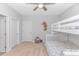 Inviting bedroom with bunk beds, carpet, and ample closet space at 89 Enclave Pl., Pawleys Island, SC 29585