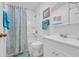 Bright bathroom featuring a shower-tub combo, vanity, and coastal-themed accents at 9501 Shore Dr. # D-234, Myrtle Beach, SC 29572