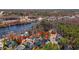 Aerial view of home in wooded area, close to boat slip and waterfront at 125 Harbor Oaks Dr., Myrtle Beach, SC 29588