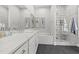 Modern bathroom featuring double vanity, soaking tub, and luxurious walk-in shower at 125 Harbor Oaks Dr., Myrtle Beach, SC 29588