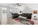 Relaxing living room with dual sofas, contemporary table and ceiling fan at 125 Harbor Oaks Dr., Myrtle Beach, SC 29588