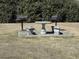 Outdoor picnic area featuring stone table and benches with two charcoal grills behind it at 135 Butkus Dr. # 5, Myrtle Beach, SC 29588