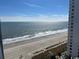 Expansive ocean view from this high-rise condo building with a wide sandy beach at 1501 S Ocean Blvd. # 1546, Myrtle Beach, SC 29577