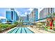 A large outdoor pool and ' water park are overlooked by the Landmark Resort at 1501 S Ocean Blvd. # 1546, Myrtle Beach, SC 29577