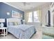 Comfortable bedroom with blue walls, a queen bed, and natural light from the windows at 1878 Heritage Loop, Myrtle Beach, SC 29577
