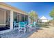 A screened in porch with patio furniture and view of the backyard at 1878 Heritage Loop, Myrtle Beach, SC 29577