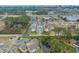 An aerial view of Canterbury Village showcases its convenient location close to a pond and wooded area at 2970 Old Bryan Dr. # A5, Myrtle Beach, SC 29577