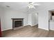 Open-concept living area with a fireplace and a view of the kitchen and eating area at 2970 Old Bryan Dr. # A5, Myrtle Beach, SC 29577