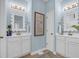 Charming bathroom featuring a double sink vanity with decorative mirrors and sconce lighting at 309 Lake Mist Ct. # 309, Longs, SC 29568