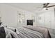 A well-lit bedroom has bright windows, ceiling fan, and space for the owner to customize at 321 Jay St., Murrells Inlet, SC 29576