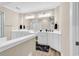 Bathroom has large vanity, soaking tub, shower, and lots of counterspace at 4936 Crab Pond Ct. # 201, Myrtle Beach, SC 29579