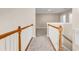 Upper hallway has neutral carpeting, paint, and classic trim at 4936 Crab Pond Ct. # 201, Myrtle Beach, SC 29579
