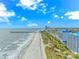 Beautiful aerial view of the beach and buildings on a bright, sunny day at 504 N Ocean Blvd. # 310, Myrtle Beach, SC 29577