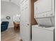 Conveniently located stacked washer and dryer in a hallway laundry closet at 601 Hillside Dr. # 4233, North Myrtle Beach, SC 29582