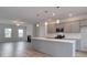 Spacious kitchen featuring gray cabinets, stainless steel appliances, and a large island at 667 Mccorkle Place, Conway, SC 29526