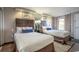 Bedroom with two beds, dark wood headboards and nightstand at 6900 N Ocean Blvd. # 1235, Myrtle Beach, SC 29572