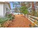 This partially fenced yard features lush tropical foliage and plenty of room to relax at 9514 Leeds Circle, Myrtle Beach, SC 29588
