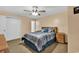 Spacious bedroom with neutral walls, and ample closet space, enhancing comfort and functionality at 9514 Leeds Circle, Myrtle Beach, SC 29588