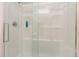 Bright shower with glass door and built-in shelving at 123 Dogwood Dr. N # 205-A, Murrells Inlet, SC 29576