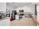 Kitchen with stainless steel appliances, white cabinets, and an open layout to the dining area at 1547 Harlow Ct., Myrtle Beach, SC 29579