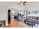 Bright living room featuring hardwood floors, an open floor plan, and modern decor at 1547 Harlow Ct., Myrtle Beach, SC 29579