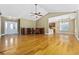 Spacious living area with hardwood floors, vaulted ceiling and ample natural light at 197 Black Bear Rd., Myrtle Beach, SC 29588