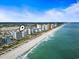 Aerial view of the condos buildings on the beach in Myrtle Beach, South Carolina at 2300 N Ocean Blvd. # 1037, Myrtle Beach, SC 29577