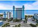 Beautiful blue and white oceanfront building with convenient parking and stunning beach access at 2300 N Ocean Blvd. # 1037, Myrtle Beach, SC 29577