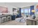Bright living room featuring a water view, hardwood floors, and cozy seating at 2300 N Ocean Blvd. # 1037, Myrtle Beach, SC 29577