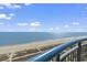 Breathtaking ocean view from balcony showcasing a wide sandy beach and clear blue sky at 2300 N Ocean Blvd. # 1037, Myrtle Beach, SC 29577