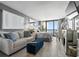 Open-concept living area featuring a cozy sofa, ocean views, and modern decor at 2401 S Ocean Blvd. # 1260, Myrtle Beach, SC 29577