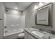 Bathroom featuring granite counters, walk-in shower, and tile floors at 2582 Cottonwood Dr., Loris, SC 29569
