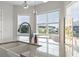 Bright kitchen with large sink, granite countertops, stainless steel faucet, breakfast nook, and outside views at 350 Harbour View Dr., Myrtle Beach, SC 29579