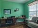 Office space featuring a desk, comfortable chair, and calming green walls at 5318 Tremiti Ln., Myrtle Beach, SC 29579