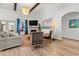 Spacious living room with a fireplace, vaulted ceilings, and stylish furnishings at 533 Canborough Lane, Murrells Inlet, SC 29576